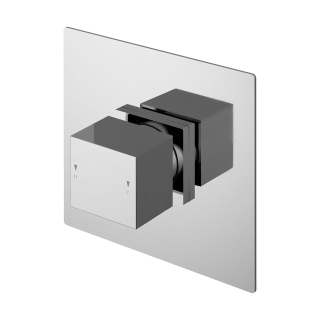 [BSRPTC11] Ripple Contemporary Bathroom Square Concealed Thermostatic Temperature Control Shower Valve, 125mm - Chrome by Balterley - Cutout