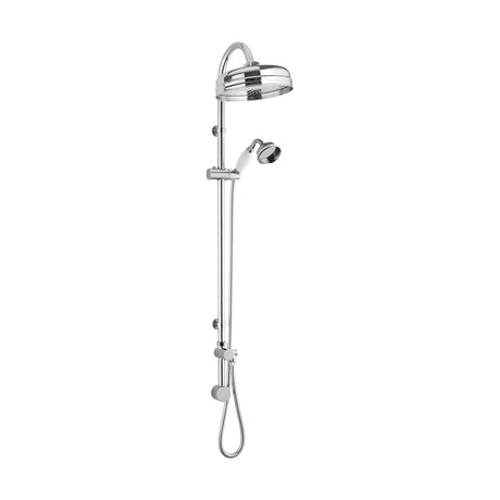 [BSRR238] Minimal Rigid Riser Shower Kit with Fixed Head & Handset  - Chrome/White - Cutout