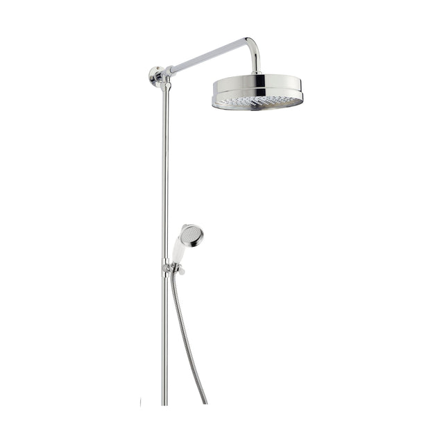 [BSRR606] Luxury Rigid Riser Shower Kit with Fixed Head & Handset  - Chrome/White - Cutout