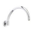 [BSSA006] Round Wall Mount Curved Shower Arm - 303mm - Chrome - Cutout