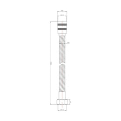 [BSSF393] 1.75m Shower Hose Flex - Chrome - Technical Drawing