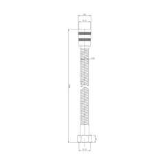 [BSSF791] Contemporary 1.5m Shower Hose Flex - Technical Drawing