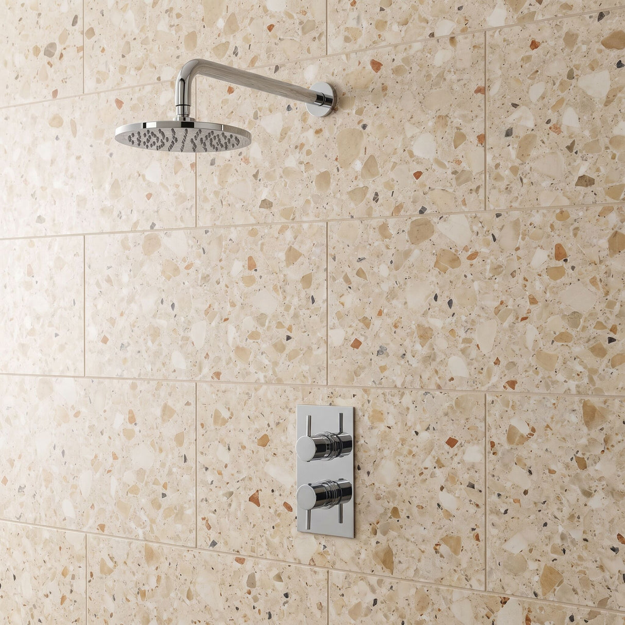 [BSSH049] Balterley Pride Round Easyclean Fixed Shower Head 200mm, Modern Design, High Flow - Chrome Finish - Lifestyle 1