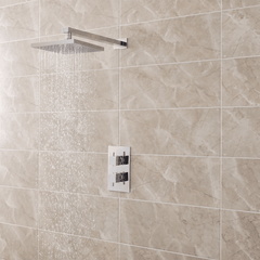[BSSH050] Balterley Empire Square Easyclean Fixed Shower Head 200mm, Modern Design, High Flow - Chrome Finish - Lifestyle 1