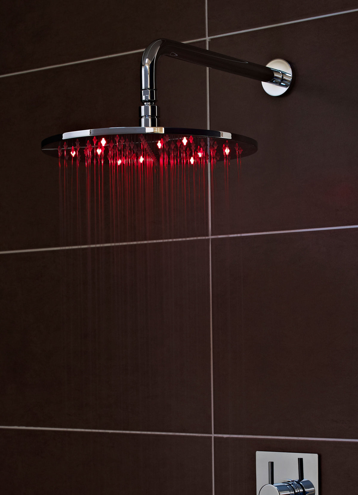 [BSSH071] Round LED Fixed Shower Head, Chrome - Choice of Size - Lifestyle 1