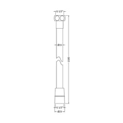 [BSSH321] 1.5M Smooth Silver Flex - Technical Drawing