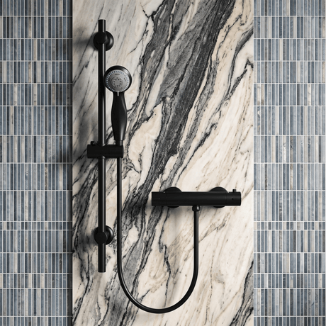 [BSSK428] Round Thermostatic Bar Valve with Slider Rail Shower Kit - Choice of Finish - Silo