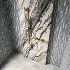 [BSSK828] Round Thermostatic Bar Valve with Slider Rail Shower Kit - Choice of Finish - Lifestyle 2