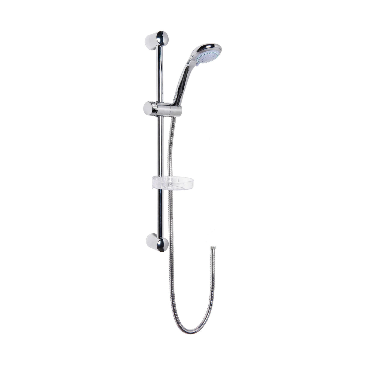 [BSSR034] Balterley Contemporary Round Slide Rail Shower Kit with Multi Function Head and Outlet Elbow - Chrome - Cutout