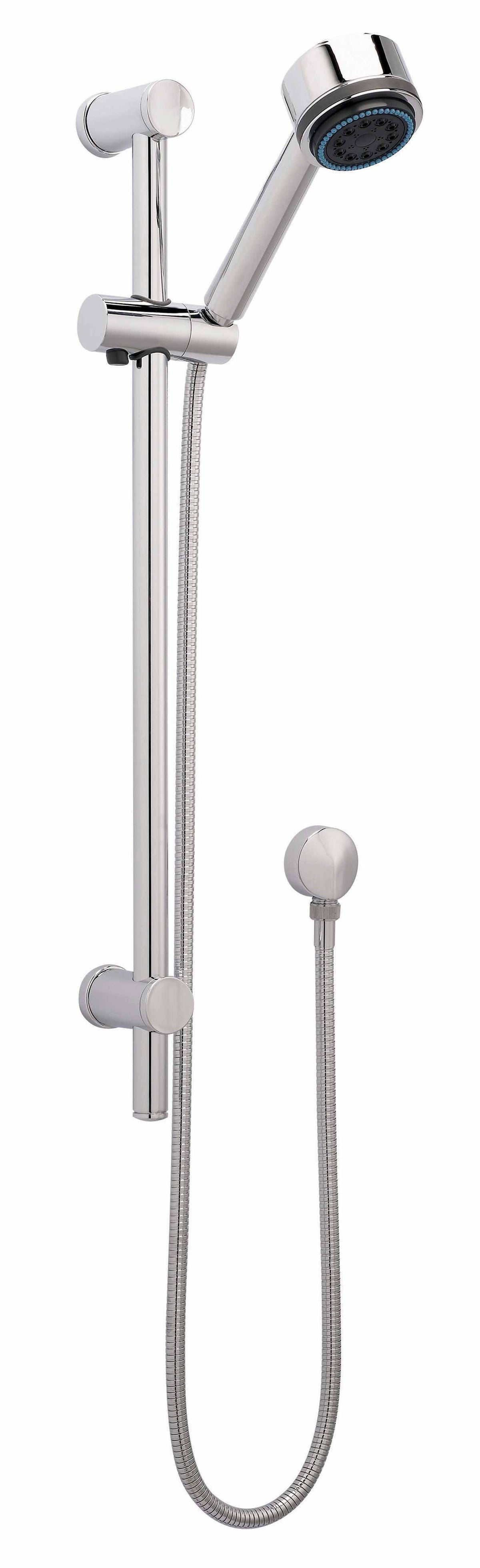 [BSSR040] Round Slide Rail Shower Kit with Multi Function Head & Adjustable Brackets - Chrome - Cutout