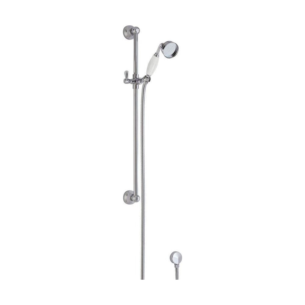 Traditional Slide Rail Shower Kit with Outlet Elbow - Chrome/White ...