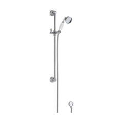 [BSSR211] Traditional Slide Rail Shower Kit with Outlet Elbow - Chrome/White - Cutout
