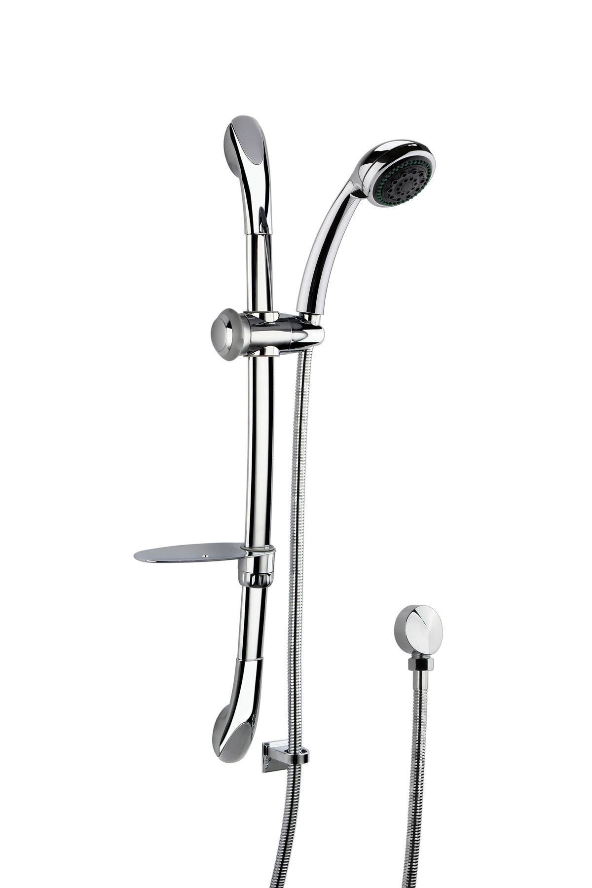 [BSSR273A] Round Luxury Slide Rail Shower Kit with Single Function Head & Outlet Elbow - Chrome - Cutout
