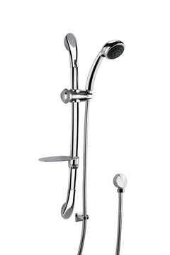[BSSR273A] Round Luxury Slide Rail Shower Kit with Single Function Head & Outlet Elbow - Chrome - Cutout