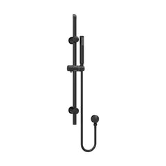 [BSSR442] Round Slide Rail Shower Kit with Outlet Elbow - Matt Black - Cutout