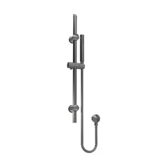 [BSSR742] Round Slide Rail Shower Kit with Outlet Elbow - Matt Black - Cutout