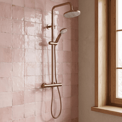 [BSTK1575] Consall Round Thermostatic Shower Kit with Fixed Head & Adjustable Handset - Multiple Colours Available - Lifestyle 2