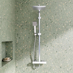 [BSTK386] Swinscoe Square Thermostatic Shower Kit with Fixed Head & Adjustable Handset - Multiple Colours Available - Lifestyle 1