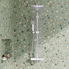 [BSTK386] Swinscoe Square Thermostatic Shower Kit with Fixed Head & Adjustable Handset - Multiple Colours Available - Lifestyle 2