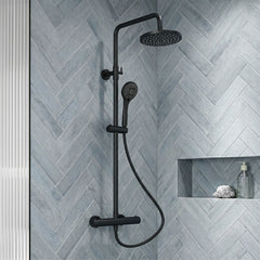 [BSTK475] Consall Round Thermostatic Shower Kit with Fixed Head & Adjustable Handset - Multiple Colours Available - Silo