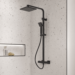 [BSTK486] Swinscoe Square Thermostatic Shower Kit with Fixed Head & Adjustable Handset - Multiple Colours Available - Lifestyle 1
