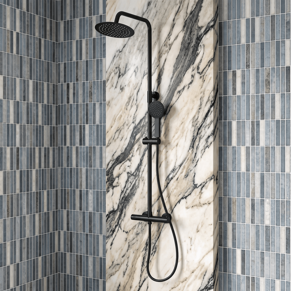 [BSTK495E] Bar Valve & Rigid Riser Shower Kit, Round 32 - Choice of Finish - Lifestyle 1