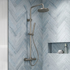 [BSTK775] Consall Round Thermostatic Shower Kit with Fixed Head & Adjustable Handset - Multiple Colours Available - Silo