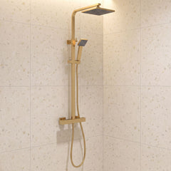 [BSTK886] Swinscoe Square Thermostatic Shower Kit with Fixed Head & Adjustable Handset - Multiple Colours Available - Lifestyle 1
