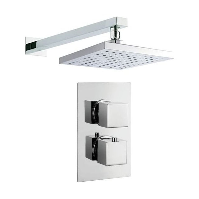 [BSTSS006] Concealed Thermostatic Shower Set – Square Design - Chrome - Cutout