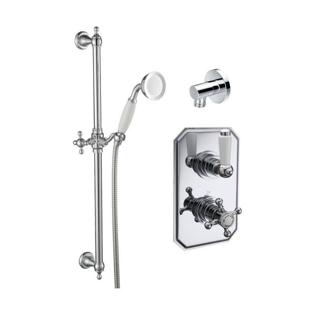 [BSTSS106] Traditional Thermostatic Shower Set with Valve and Slide Rail Kit - Cutout