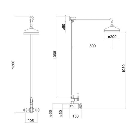 [BSTSS107] Aspire Trad Exposed Thermo Shower Set - Technical Drawing
