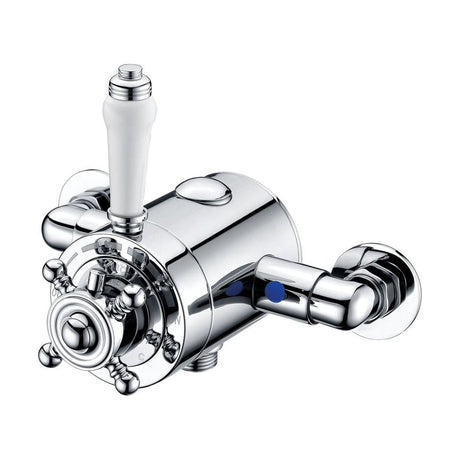 [BSV101] Traditional Exposed Thermostatic Shower Valve 128mm x 135mm - Chrome - Cutout