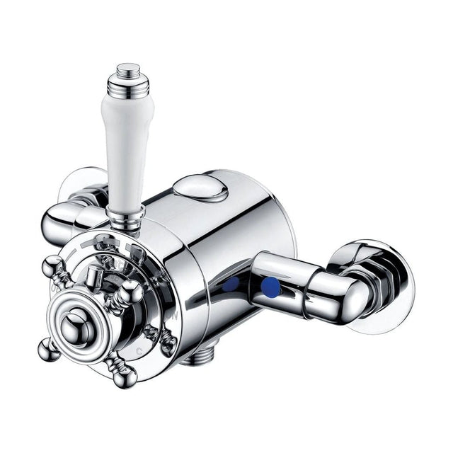[BSV101] Traditional Exposed Thermostatic Shower Valve 128mm x 135mm - Chrome - Cutout