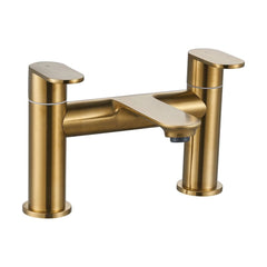 [BT1BRS] Contemporary Bathroom Bath Filler Tap – Round Lever, 106 x 180mm, Brass - Cutout