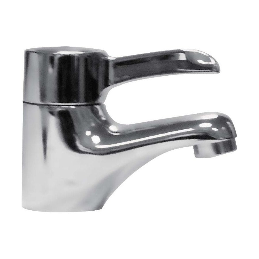 [BT38CSEQ] Contemporary Bathroom Mono Basin Tap – Round Lever, 110 x 52mm, Chrome - Cutout