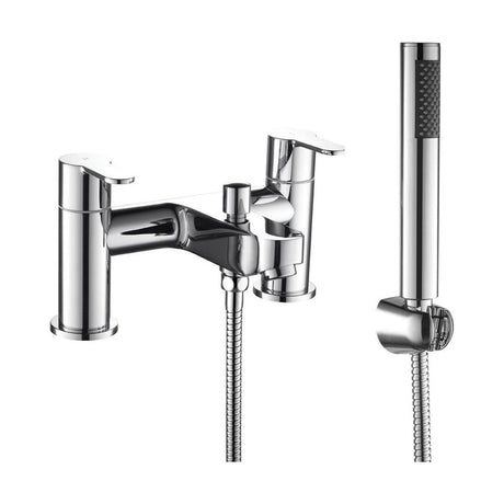 [BT9005] Modern Bathroom Round Deck Mounted Bath Shower Mixer Tap with Kit - Choice of Colour - Cutout