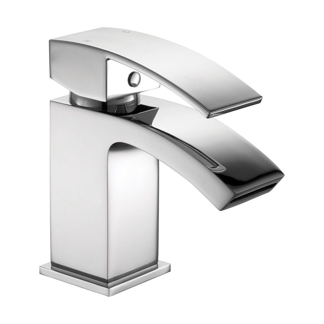 [BT9041] Contemporary Bathroom Mini Basin Tap – Square Lever, 133.5 x 48mm, Chrome - Cutout