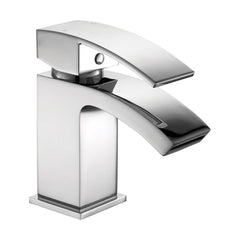 [BT9041] Contemporary Bathroom Mini Basin Tap – Square Lever, 133.5 x 48mm, Chrome - Cutout