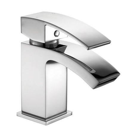 [BT9041] Contemporary Bathroom Mini Basin Tap – Square Lever, 133.5 x 48mm, Chrome - Cutout