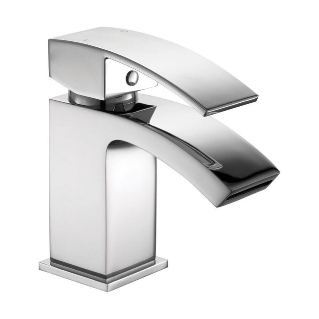 [BT9041] Contemporary Bathroom Mini Basin Tap – Square Lever, 133.5 x 48mm, Chrome - Cutout