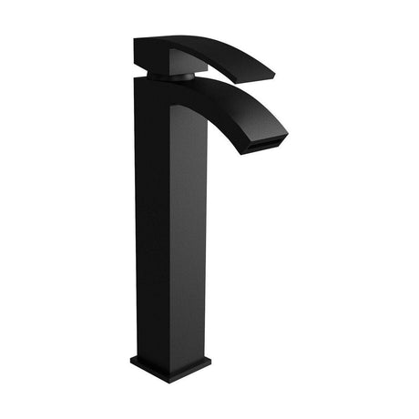 [BT9046BL] Contemporary Bathroom Mono Basin Tap – Square Lever, 307 x 52mm, Black - Cutout