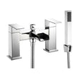 [BT9085] Modern Bathroom Square Waterfall Deck Mounted Bath Shower Mixer Tap with Kit - Chrome - Cutout