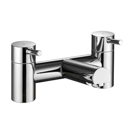 [BT9092] Modern Bathroom Minimalist Round Deck Mounted Bath Filler Tap - Chrome - Cutout