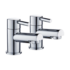 [BT9094] Modern Bathroom Minimalist Round Basin Pillar Taps - Chrome - Cutout