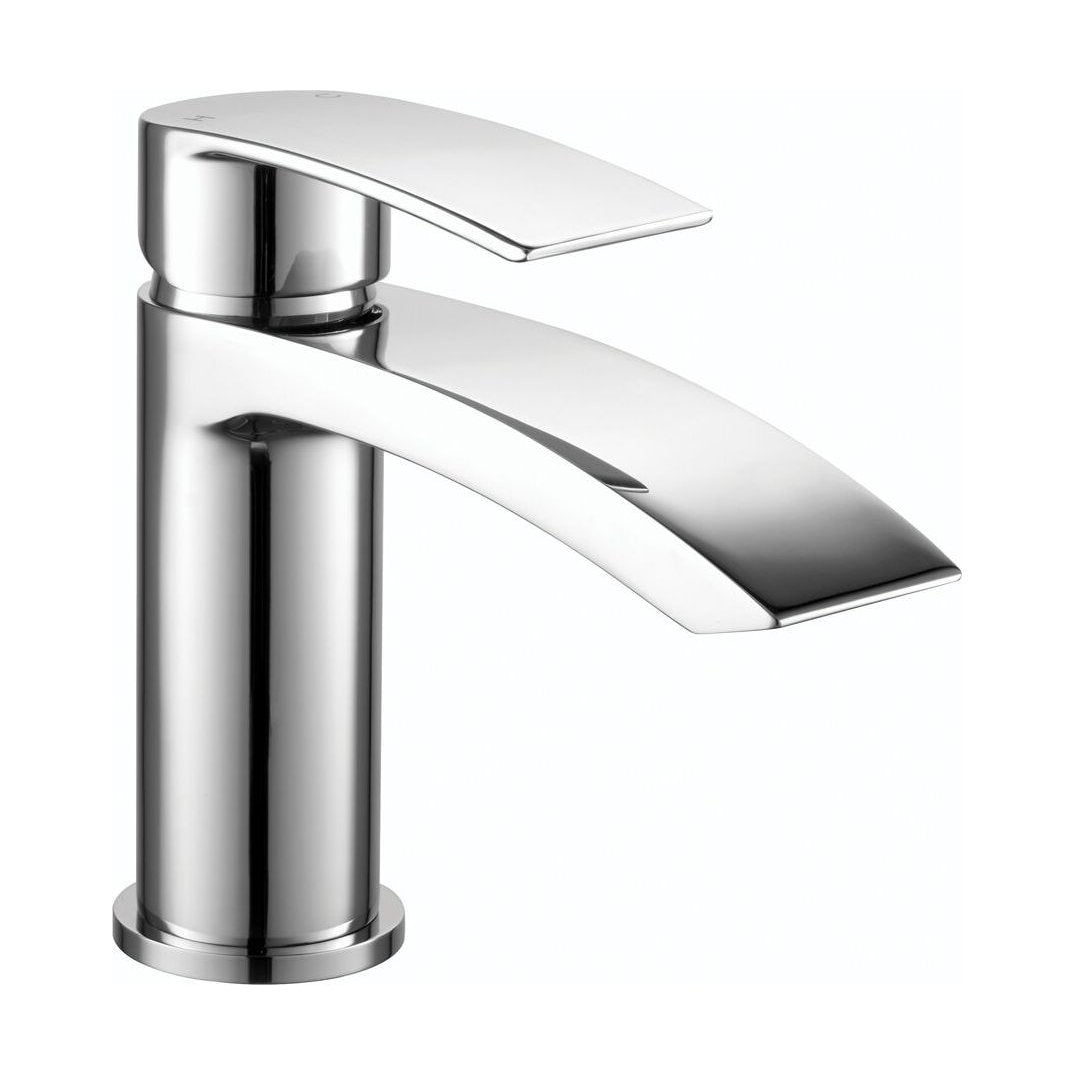 [BT9104] Contemporary Bathroom Mini Basin Tap – Round Lever, 145 x 48mm, Chrome - Cutout