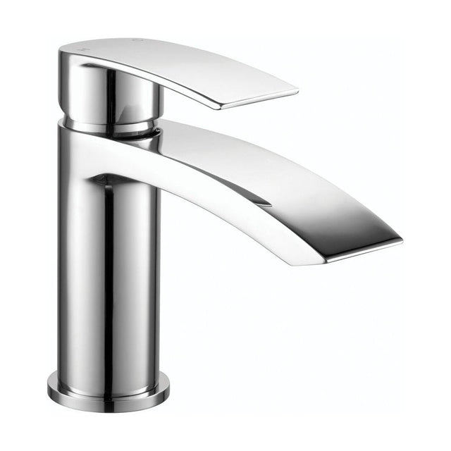 [BT9104] Contemporary Bathroom Mini Basin Tap – Round Lever, 145 x 48mm, Chrome - Cutout