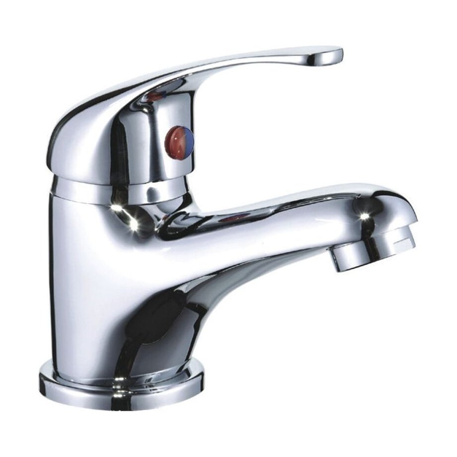 [BT9112] Contemporary Bathroom Mini Basin Tap – Round Lever, 110 x 50mm, Chrome - Cutout