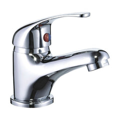 [BT9112] Contemporary Bathroom Mini Basin Tap – Round Lever, 110 x 50mm, Chrome - Cutout
