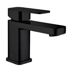 [BT9136BL] Modern Bathroom Soft Square Mono Basin Mixer Tap with Waste - Chrome - Cutout