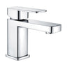 [BT9136] Modern Bathroom Soft Square Mono Basin Mixer Tap with Waste - Chrome - Cutout